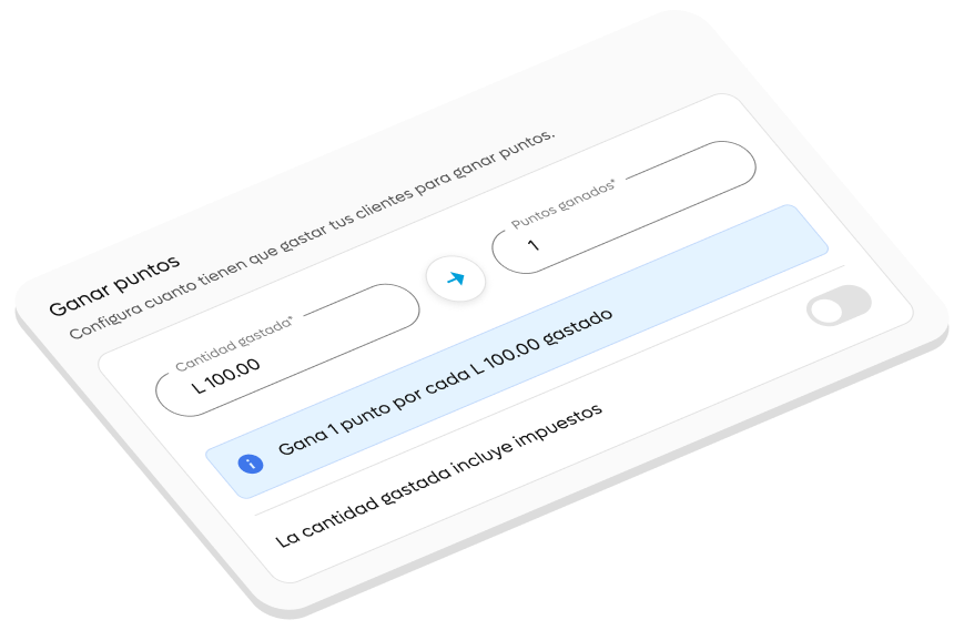 Configuración de cuánto deben gastar tus clientes para ganar puntos